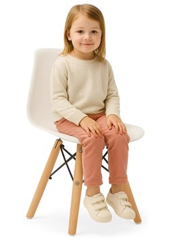 Białe krzesło skandynawskie do pokoju dziecięcego T8-H20 ze sklepu Edinos.pl w kategorii Krzesła - zdjęcie 187376559