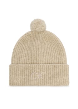Calvin Klein Czapka Embroidery Airy K60K612586 Beżowy ze sklepu MODIVO w kategorii Czapki zimowe damskie - zdjęcie 187376647