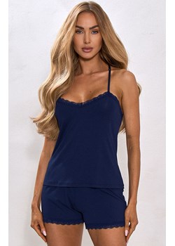 Granatowa piżama damska na ramiączkach i z krótkimi spodenkami COMFY SIN, Kolor granatowy, Rozmiar S, PURE SIN ze sklepu Primodo w kategorii Piżamy damskie - zdjęcie 187376856