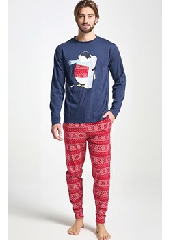 Męska piżama świąteczna z nadrukiem granatowa ALBANO, Kolor granatowo-czerwony, Rozmiar 2XL, Sorbetto ze sklepu Primodo w kategorii Piżamy męskie - zdjęcie 187376868
