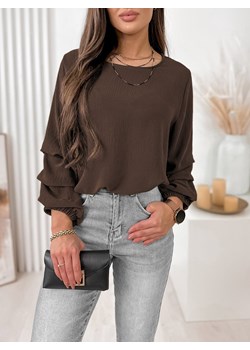 bluzka sue brązowa one size ze sklepu UBRA w kategorii Bluzki damskie - zdjęcie 187377569