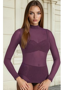 Golf damski z siateczki Glamour, Kolor śliwkowy, Rozmiar L, Teyli ze sklepu Intymna w kategorii Bluzki damskie - zdjęcie 187377646