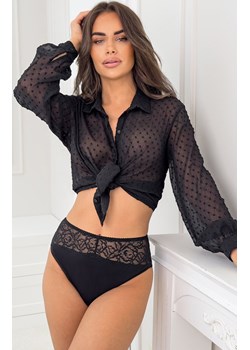 Donna czarne figi damskie z wysokim stanem z koronką 244, Kolor czarny, Rozmiar S, Donna ze sklepu Intymna w kategorii Majtki damskie - zdjęcie 187377717