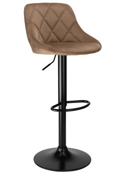 Hoker welurowy na czarnej nodze black mokka W4-L87 ze sklepu Edinos.pl w kategorii Hokery - zdjęcie 187378075