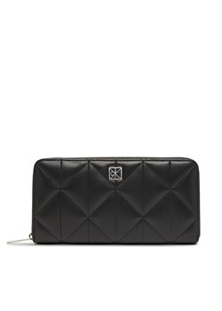 Calvin Klein Portfel Quilted Long Zip Around LV04F1122G Czarny ze sklepu MODIVO w kategorii Portfele damskie - zdjęcie 187379389