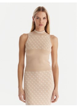 Guess Sweter W3YR26 Z37K0 Beżowy Slim Fit ze sklepu MODIVO w kategorii Swetry damskie - zdjęcie 187379465