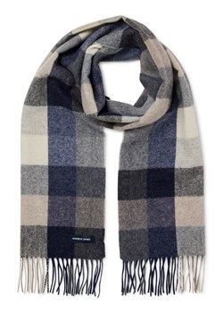 Andrew James Męski wełniany szalik Mężczyźni Wełna granatowy w kratkę ze sklepu vangraaf w kategorii Szaliki męskie - zdjęcie 187380145