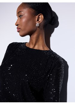 Mohito - Czarna bluzka z cekinami - czarny ze sklepu Mohito w kategorii Bluzki damskie - zdjęcie 187380547