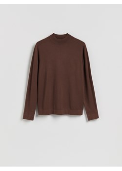 Reserved - Sweter z wiskozą - brązowy ze sklepu Reserved w kategorii Swetry męskie - zdjęcie 187380645