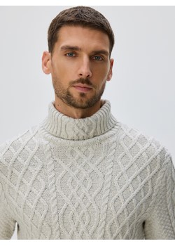 Reserved - Strukturalny sweter z golfem - jasnoszary ze sklepu Reserved w kategorii Swetry męskie - zdjęcie 187380717