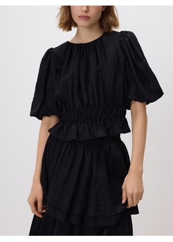 Reserved - Bluzka z bufkami - czarny ze sklepu Reserved w kategorii Bluzki damskie - zdjęcie 187380869