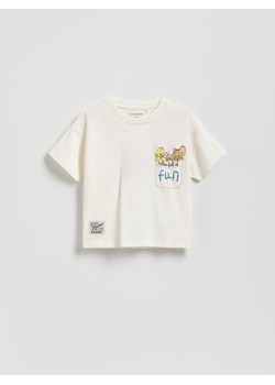 Reserved - T-shirt Tom i Jerry - złamana biel ze sklepu Reserved w kategorii T-shirty chłopięce - zdjęcie 187380886