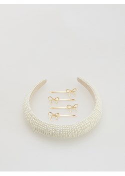 Reserved - Zestaw opaska i spinki do włosów - złamana biel ze sklepu Reserved w kategorii Spinki - zdjęcie 187381208