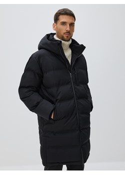 Reserved - Długa pikowana kurtka z kapturem - czarny ze sklepu Reserved w kategorii Płaszcze męskie - zdjęcie 187381268