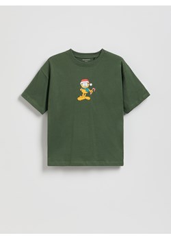 Reserved - T-shirt GARFIELD - ciemnozielony ze sklepu Reserved w kategorii T-shirty chłopięce - zdjęcie 187381396