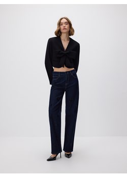 Reserved - Jeansy straight z aplikacjami - granatowy ze sklepu Reserved w kategorii Jeansy damskie - zdjęcie 187381509