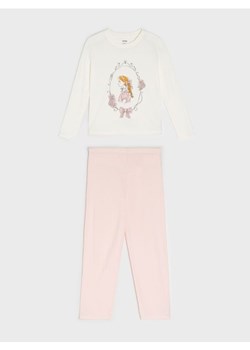 Sinsay - Bawełniana piżama dwuczęściowa z nadrukiem - kremowy ze sklepu Sinsay w kategorii Piżamy dziecięce - zdjęcie 187382206