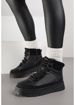 Czarne Sneakersy na Grubej Podeszwie z Futerkiem Alweda ze sklepu born2be.pl w kategorii Buty sportowe damskie - zdjęcie 187382469