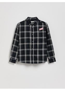 Reserved - Bawełniana koszula w kratę - czarny ze sklepu Reserved w kategorii Koszule chłopięce - zdjęcie 187382509
