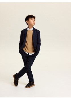 Reserved - Eleganckie spodnie z wiskozą - granatowy ze sklepu Reserved w kategorii Spodnie chłopięce - zdjęcie 187382749