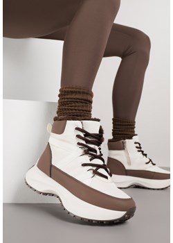 Beżowo-Brązowe Sportowe Śniegowce Chunky na Platformie Ishweda ze sklepu renee.pl w kategorii Śniegowce damskie - zdjęcie 187382879