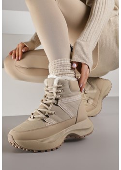 Ciemnobeżowe Sportowe Śniegowce Chunky na Platformie Ishweda ze sklepu renee.pl w kategorii Śniegowce damskie - zdjęcie 187384628