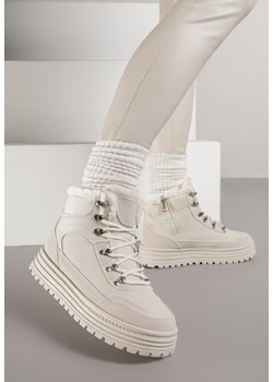 Beżowe Sneakersy w Stylu Traperów na Platformie Ewedora ze sklepu renee.pl w kategorii Buty sportowe damskie - zdjęcie 187385899