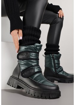 Ciemnozielone Śniegowce na Rzepy i Grubej Podeszwie Cashel ze sklepu renee.pl w kategorii Śniegowce damskie - zdjęcie 187385948
