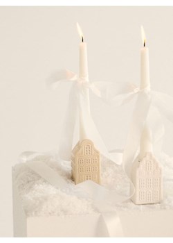 Sinsay - Świecznik w kształcie kamieniczki - kremowy ze sklepu Sinsay w kategorii Świeczniki - zdjęcie 187388155