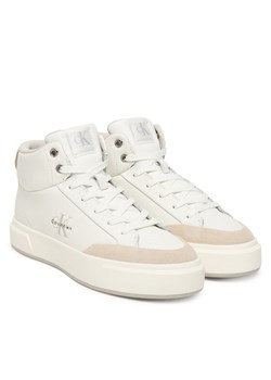 Sneakersy Calvin Klein Basket Cups High Laceup Lth Mix YW0YW02024 Biały ze sklepu eobuwie.pl w kategorii Buty sportowe damskie - zdjęcie 187388248