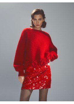 Reserved - Cekinowa spódnica mini - czerwony ze sklepu Reserved w kategorii Spódnice - zdjęcie 187388806