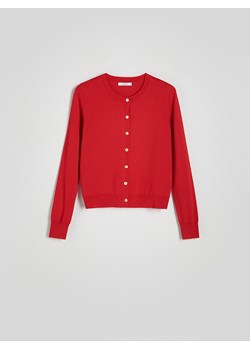 Reserved - Rozpinany kardigan z wiskozą - czerwony ze sklepu Reserved w kategorii Swetry damskie - zdjęcie 187388825