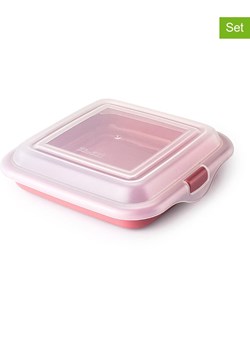 Ibili Pudełka (3 szt.) w kolorze jasnoróżowym na kanapki - 14,5 x 14,5 cm ze sklepu Limango Polska w kategorii Pojemniki kuchenne - zdjęcie 187389026