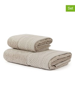 Lanerossi 2-częściowy zestaw ręczników w kolorze beżowym ze sklepu Limango Polska w kategorii Ręczniki - zdjęcie 187389217