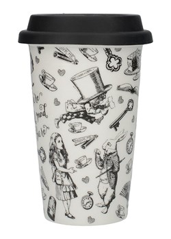 Mikasa Kubek &quot;Alice in Wonderland&quot; w kolorze biało-czarnym do kawy - 350 ml ze sklepu Limango Polska w kategorii Kubki - zdjęcie 187389515