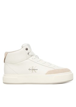 Calvin Klein Sneakersy Basket Cups High Laceup Lth Mix YW0YW02024 Biały ze sklepu MODIVO w kategorii Buty sportowe damskie - zdjęcie 187389576