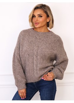 SWETER OVERSIZE Z WARKOCZOWYM SPLOTEM Z PRZODU- FANGO ze sklepu olika.com.pl w kategorii Swetry damskie - zdjęcie 187389665