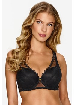 Lupo 2622 biustonosz push up z fiszbinami i gładkimi miseczkami czarny ze sklepu kontri.pl w kategorii Biustonosze - zdjęcie 187389947