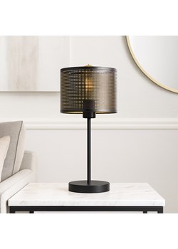 Czarna lampka nocna NICEA AŻUR z prześwitującym abażurem ze sklepu Lysne w kategorii Lampy stołowe - zdjęcie 187390607