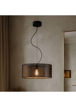 Czarna lampa wisząca do salonu HAJFA AŻUR fi - 40 cm - kolor czarny ze sklepu Lysne w kategorii Lampy wiszące - zdjęcie 187390637