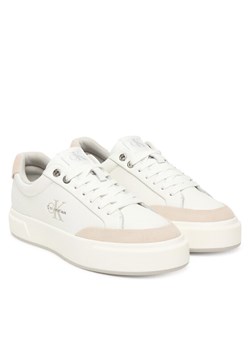 Sneakersy Calvin Klein Basket Cupsole Laceup Lth Mix YW0YW02023 Biały ze sklepu eobuwie.pl w kategorii Buty sportowe damskie - zdjęcie 187390886