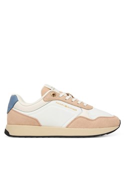 Sneakersy Tommy Hilfiger Mix Material Runner FW0FW08950 Écru ze sklepu eobuwie.pl w kategorii Buty sportowe damskie - zdjęcie 187390908