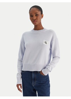 Calvin Klein Jeans Sweter Ck Embro Badge LV047D351G Błękitny Regular Fit ze sklepu MODIVO w kategorii Swetry damskie - zdjęcie 187391188