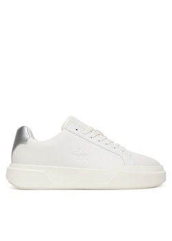 Calvin Klein Sneakersy Chunky Cupsole Lace Up Lth Met YW0YW01948 Biały ze sklepu MODIVO w kategorii Buty sportowe damskie - zdjęcie 187391219