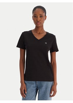 Calvin Klein Jeans T-Shirt Ss Monogram Vnk LV047B205G Czarny Regular Fit ze sklepu MODIVO w kategorii Bluzki damskie - zdjęcie 187391227