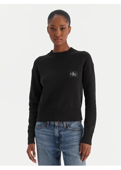 Calvin Klein Jeans Sweter Ck Embro Badge LV047D351G Czarny Regular Fit ze sklepu MODIVO w kategorii Swetry damskie - zdjęcie 187391237