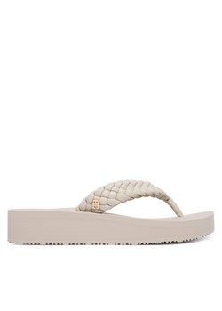 Tommy Hilfiger Japonki Th Wedge Cornrow Beach Sandal FW0FW09037 Écru ze sklepu MODIVO w kategorii Klapki damskie - zdjęcie 187391245