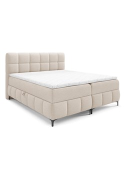 Beżowe tapicerowane łóżko kontynentalne 5 rozmiarów E4-R38 ze sklepu Edinos.pl w kategorii Łóżka i materace - zdjęcie 187392235