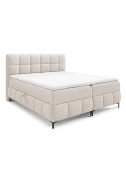 Kremowe pikowane łóżko kontynentalne 5 rozmiarów L4-Z33 ze sklepu Edinos.pl w kategorii Łóżka i materace - zdjęcie 187392268