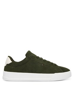 Sneakersy Tommy Hilfiger Th Court Core Suede FM0FM05716 Zielony ze sklepu eobuwie.pl w kategorii Buty sportowe męskie - zdjęcie 187392858